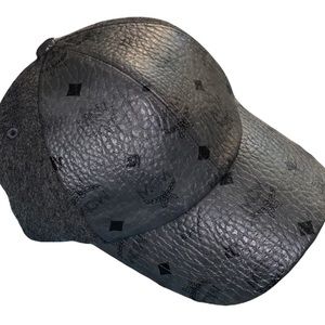 MCM Smoke Grey Monogram Leather Fall Hat (Very Rare)